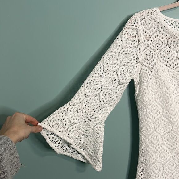 NEW LILLY PULITZER FONTAINE RESORT WHITE FLOWING LEAF DRESS - Picture 3 of 9